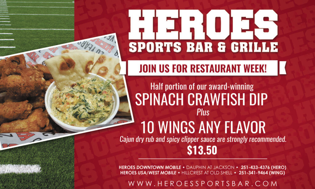 Heroes Sports Bar & Grille Mobile Bay Restaurant & Cocktail Week